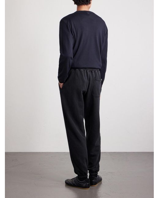 CHERRY LA Blue Tapered Logo-embroidered Cotton-jersey Sweatpants for men
