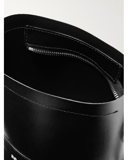 Marni Beuteltasche aus strukturiertem Leder mit Logoprint in Black für Herren