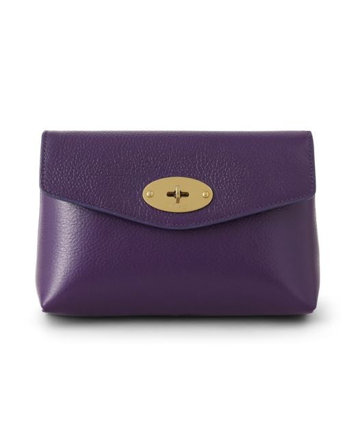 Mulberry Purple Leather Darley Cosmetic Pouch Amethyst