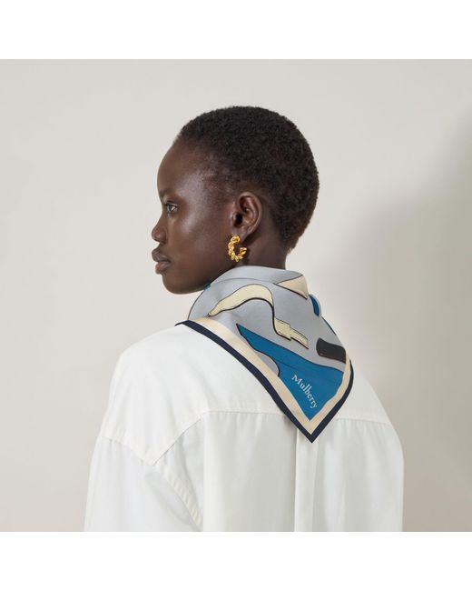 Mulberry Blue Square Scarf