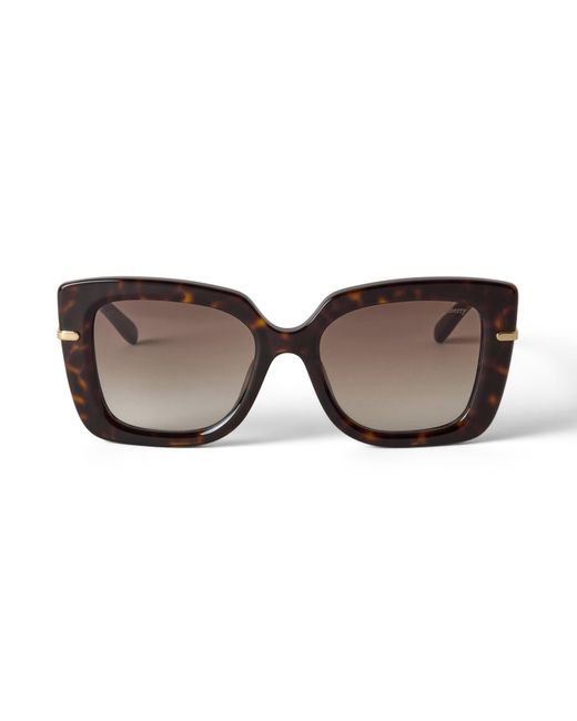 Mulberry Brown Amberley Square Sunglasses Tortoiseshell