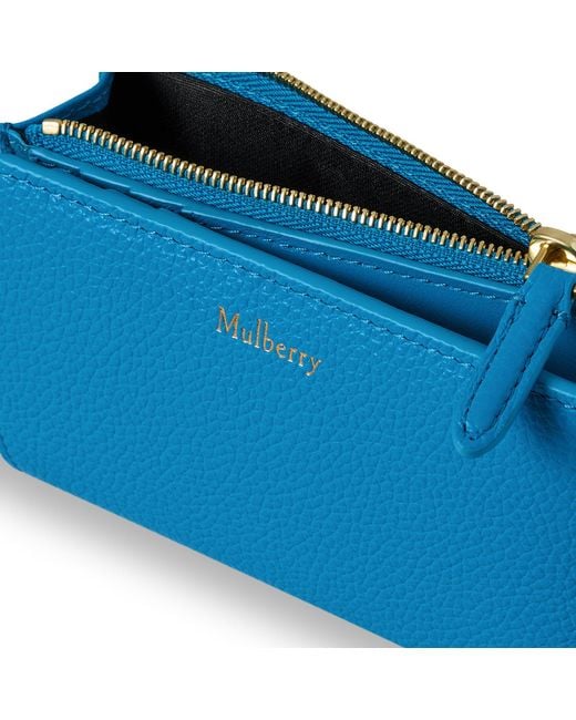 Mulberry Blue Continental Bifold Zipped Wallet Portobello
