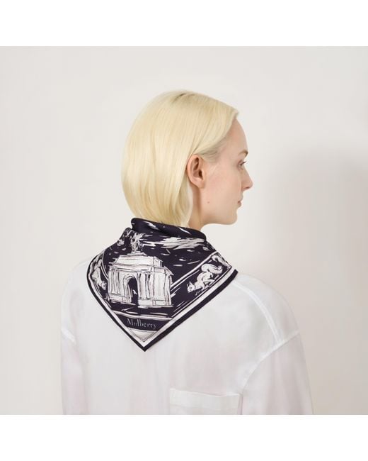 Mulberry Blue Square Scarf