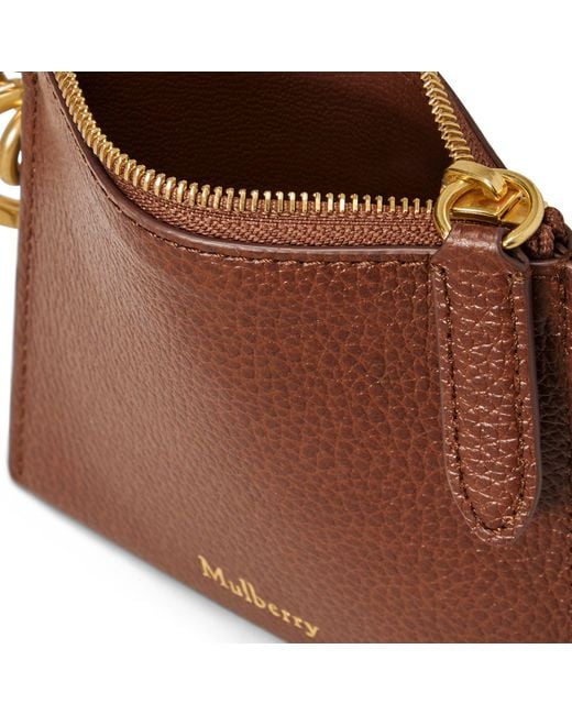 Mulberry Brown Clip Zipped Credit Card Pouch Oak