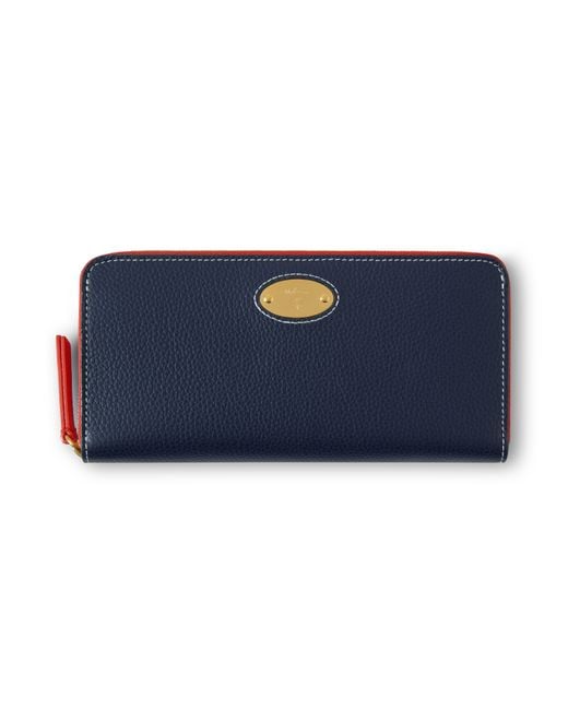 Mulberry Blue Plaque 8 Credit Card Zip Purse Night Sky-Coral Oran