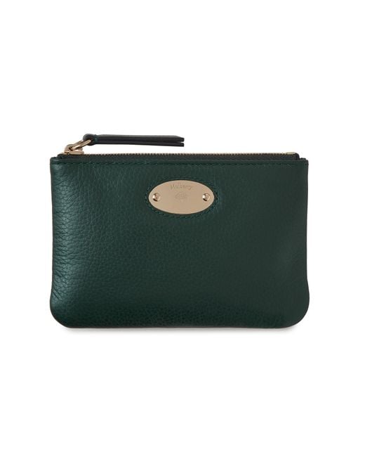 Mulberry Green Plaque Small Zip Coin Pouch