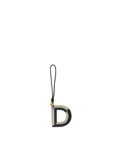 Mulberry Metallic Bi-colour Leather Keyring- D
