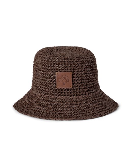 Mulberry Brown Raffia Tree Bucket Hat