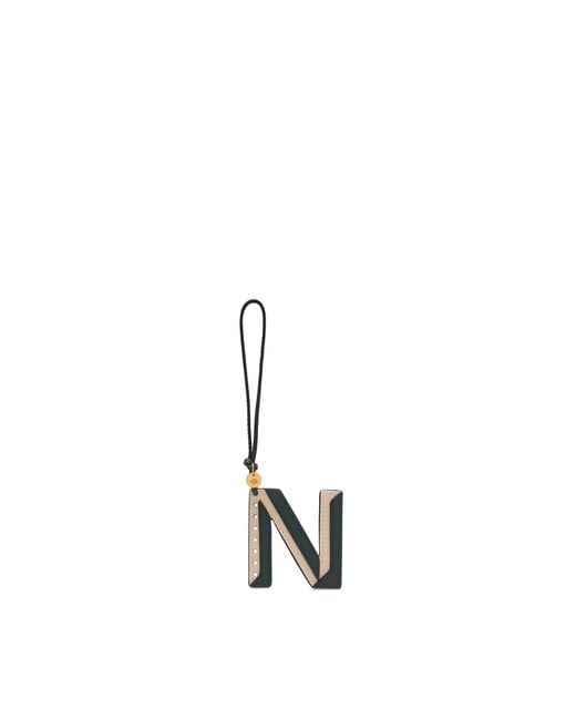 Mulberry Metallic Bi-colour Leather Keyring- N