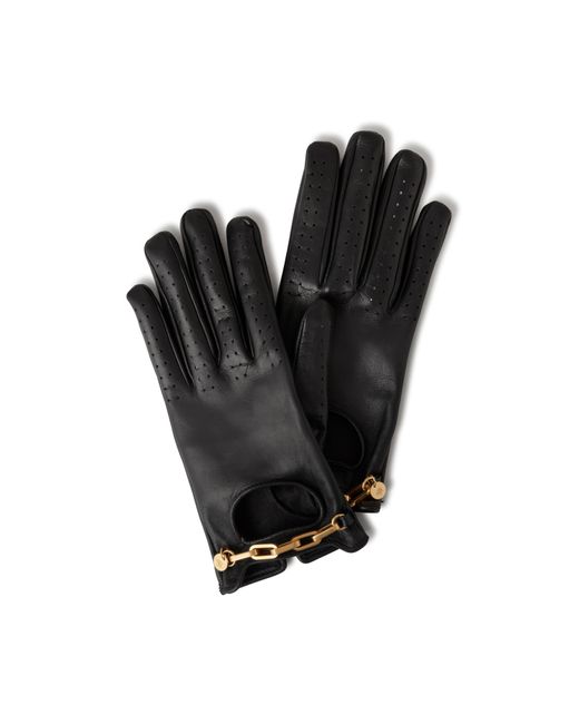 Mulberry Black Chain Driving Gloves
