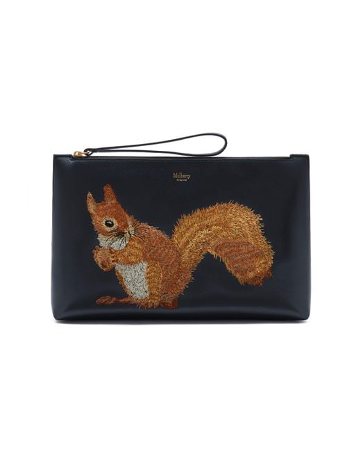 Mulberry Blue Squirrel Large Pouch