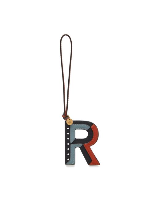 Mulberry Metallic Tri-colour Leather Keyring