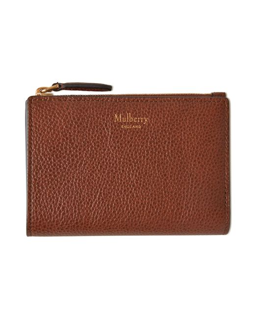 Mulberry Brown Continental Bifold Zipped Wallet