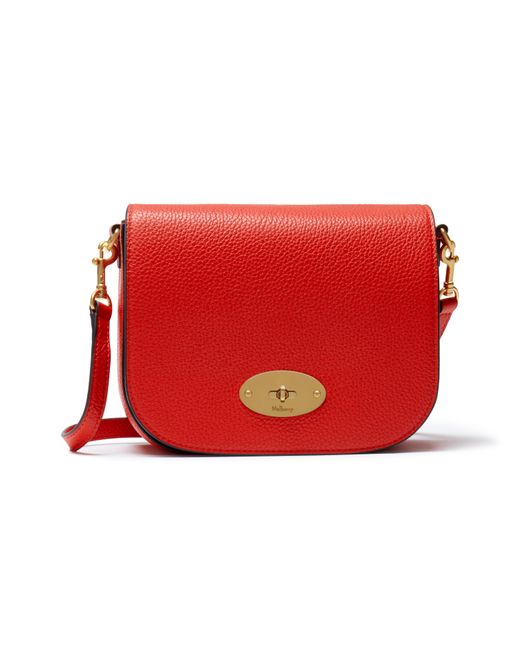 Mulberry Small Darley Satchel In Lipstick Red Small Classic Grain