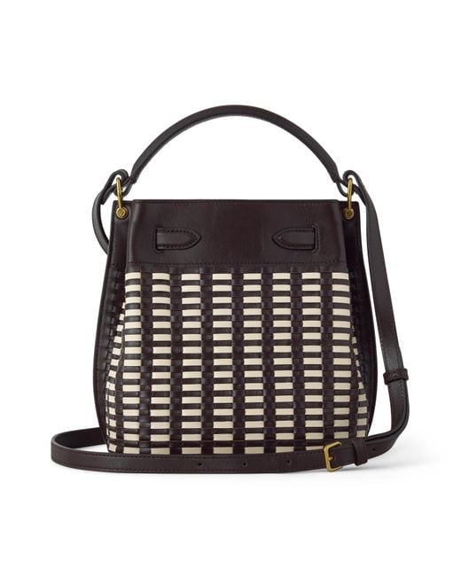 Mulberry Black Leather Islington Bucket Ebony-Eggshell