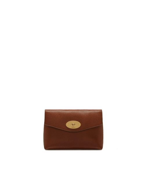 Mulberry Brown Darley Cosmetic Pouch In Oak Natural Grain Leather