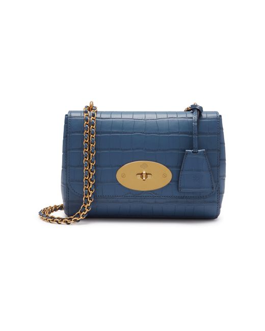 Mulberry Blue Lily In Pale Navy Matte Croc