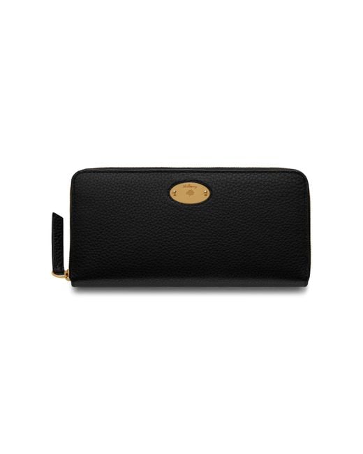 Mulberry Plaque 8 Credit Card Zip Purse In Black Small Classic Grain