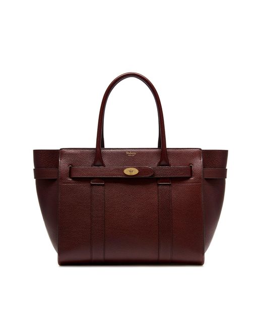 Mulberry Multicolor Zipped Bayswater In Oxblood Natural Grain Leather