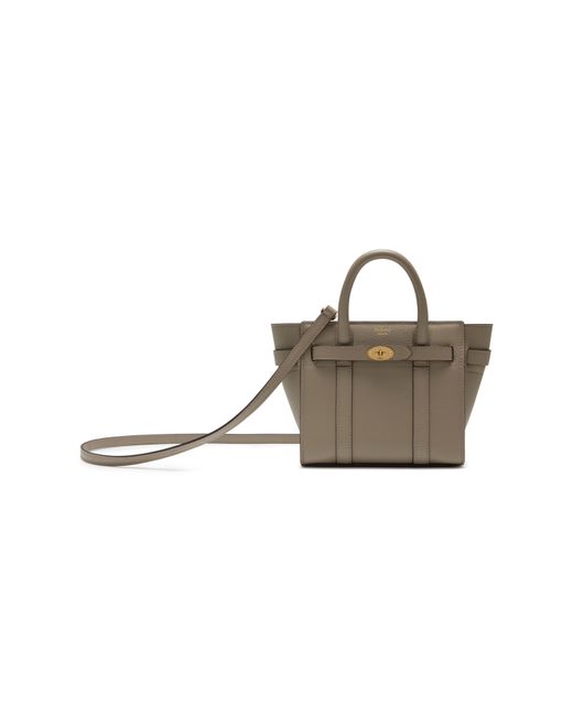 Mulberry Gray Micro Zipped Bayswater Bag