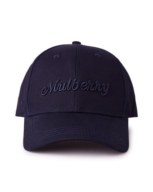 Mulberry Blue Logo Embroidered Baseball Cap Night Sky