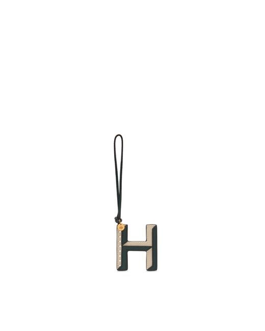 Mulberry Metallic Bi-colour Leather Keyring- H
