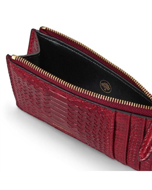 Mulberry Red Continental Long Zipped Card Holder Apple