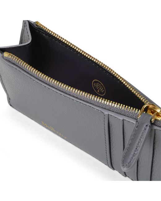Mulberry Gray Continental Long Zipped Card Holder Foggy