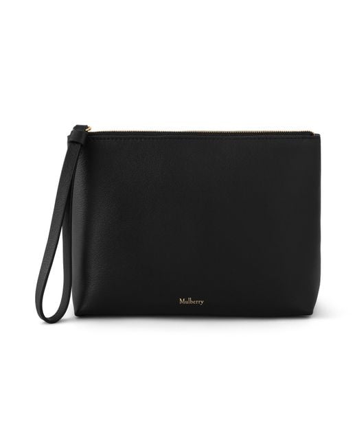 Mulberry Black Leather Zipped Cosmetic Pouch