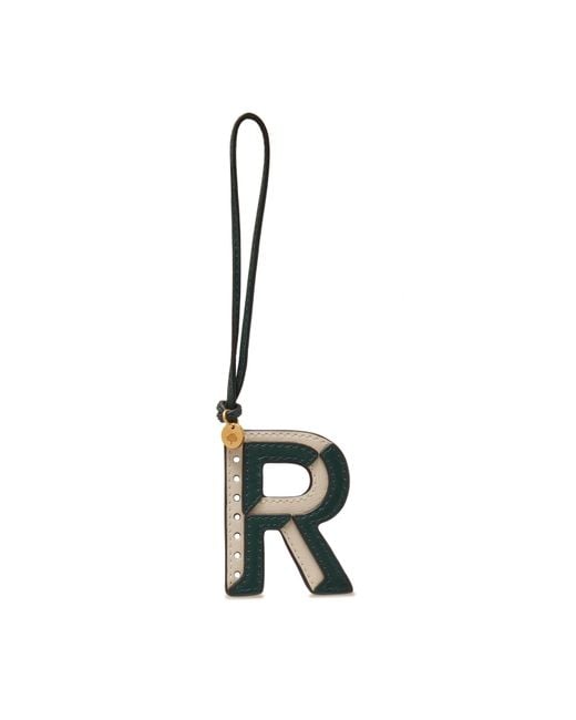 Mulberry Metallic Bi-colour Leather Keyring- R