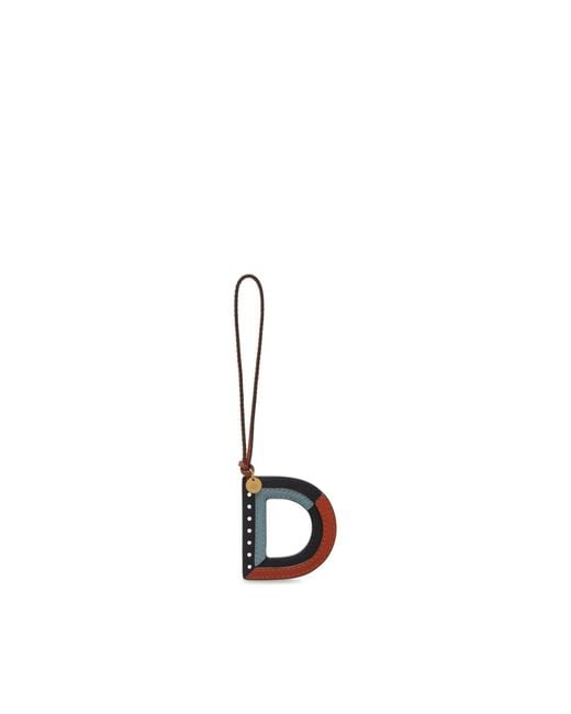 Mulberry Black Tri-colour Leather Keyring