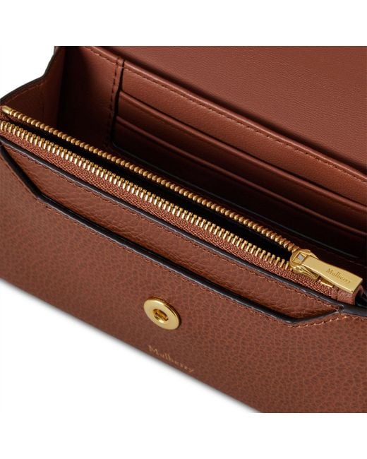 Mulberry Brown Press Stud Wallet Oak