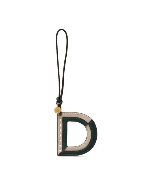 Mulberry Metallic Bi-colour Leather Keyring- D