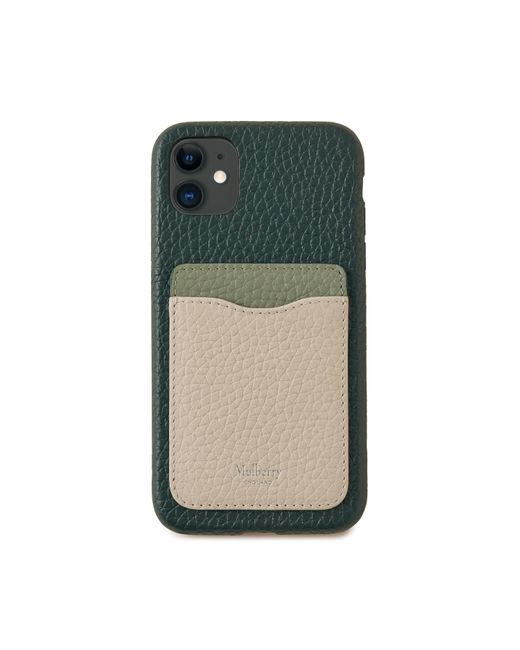 Mulberry Iphone 11 Case With Credit Card Slip In Green, Cambridge Green And  Chalk Heavy Grain - Lyst