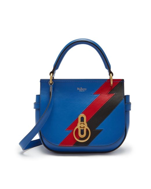 Mulberry Small Amberley Satchel In Porcelain Blue Multi-colour Flash