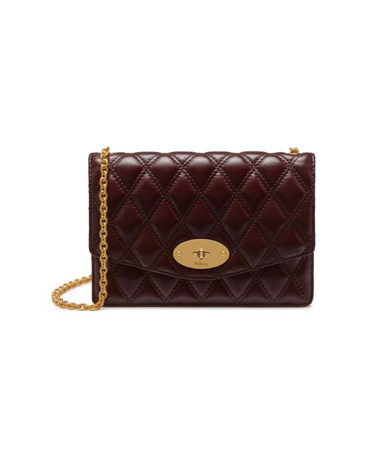 Mulberry Multicolor Small Darley In Burgundy Quilted Smooth Calf