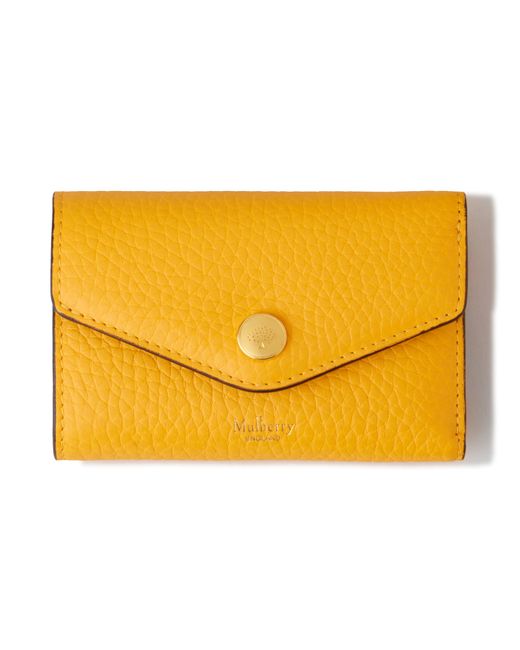 Mulberry Folded Multicard Wallet In Double Yellow Heavy Grain Lyst