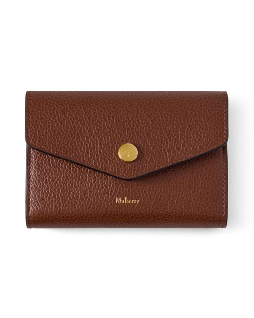 Mulberry Brown Press Stud Wallet Oak