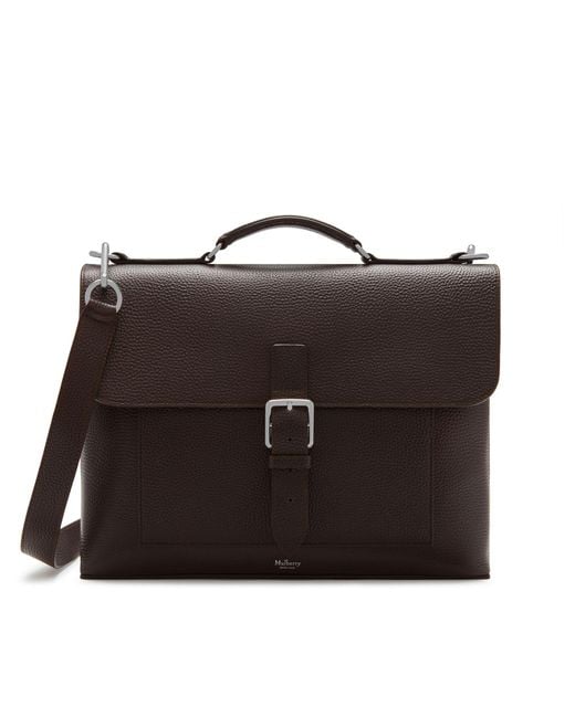 Mulberry Brown Chiltern Small Briefcase In Chocolate Natural Grain Leather for men