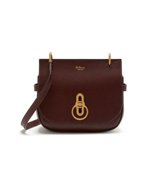 Mulberry Small Amberley Satchel In Oxblood Natural Grain Leather in ...