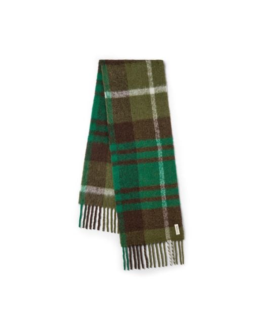 Mulberry Green Oversized Check Textured Scarf Juniper-Emeral