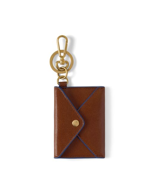 Mulberry Brown Leather Love Letter Card Slip Keyring Oak- Scrumpy