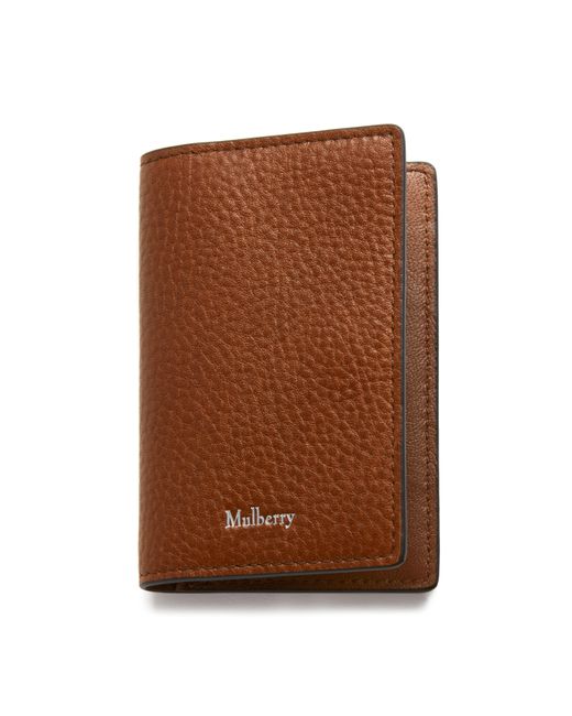 Mulberry Brown Card Case In Oak Natural Grain Leather for men