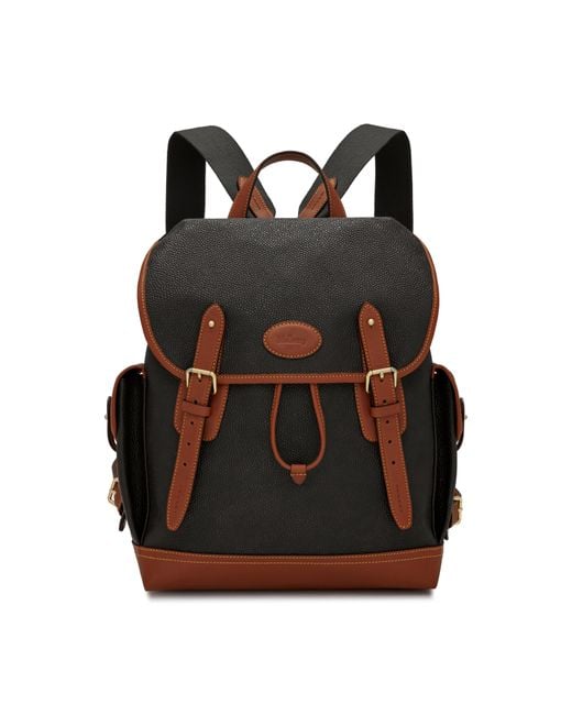 Mulberry Heritage Backpack In Black And Cognac Scotchgrain for men