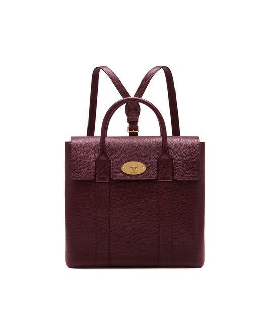 Mulberry Purple Bayswater Backpack In Oxblood Small Classic Grain
