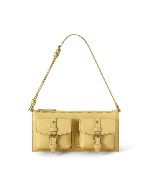 Mulberry Metallic Leather Mini Roxanne Shoulder Bag Butter
