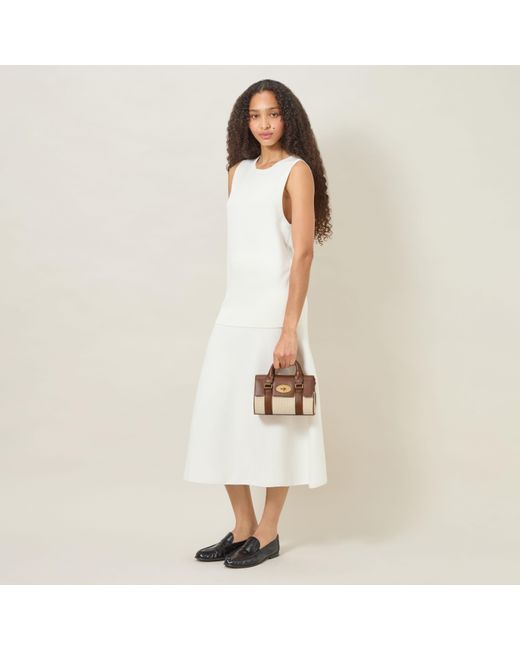Mulberry Brown Leather Mini Bayswater Ecru-Bright Oak