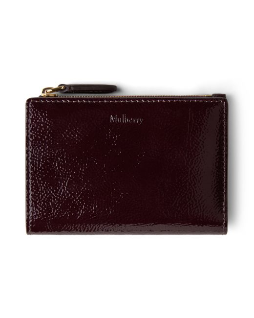 Mulberry Red Continental Bifold Zipped Wallet Deep Aubergine