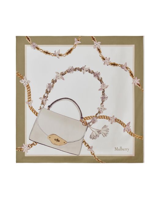Mulberry Women's Metallic Silk Lana Bag & Chains Square Scarf
