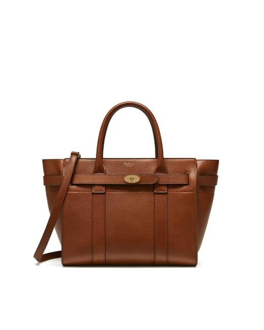 Mulberry Multicolor Small Zipped Bayswater In Oak Natural Grain Leather